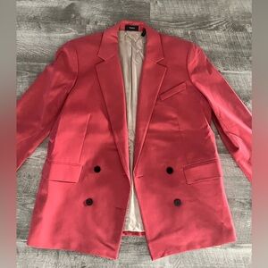 Theory piazza salmon Vibrant double breasted Blazer sz 10